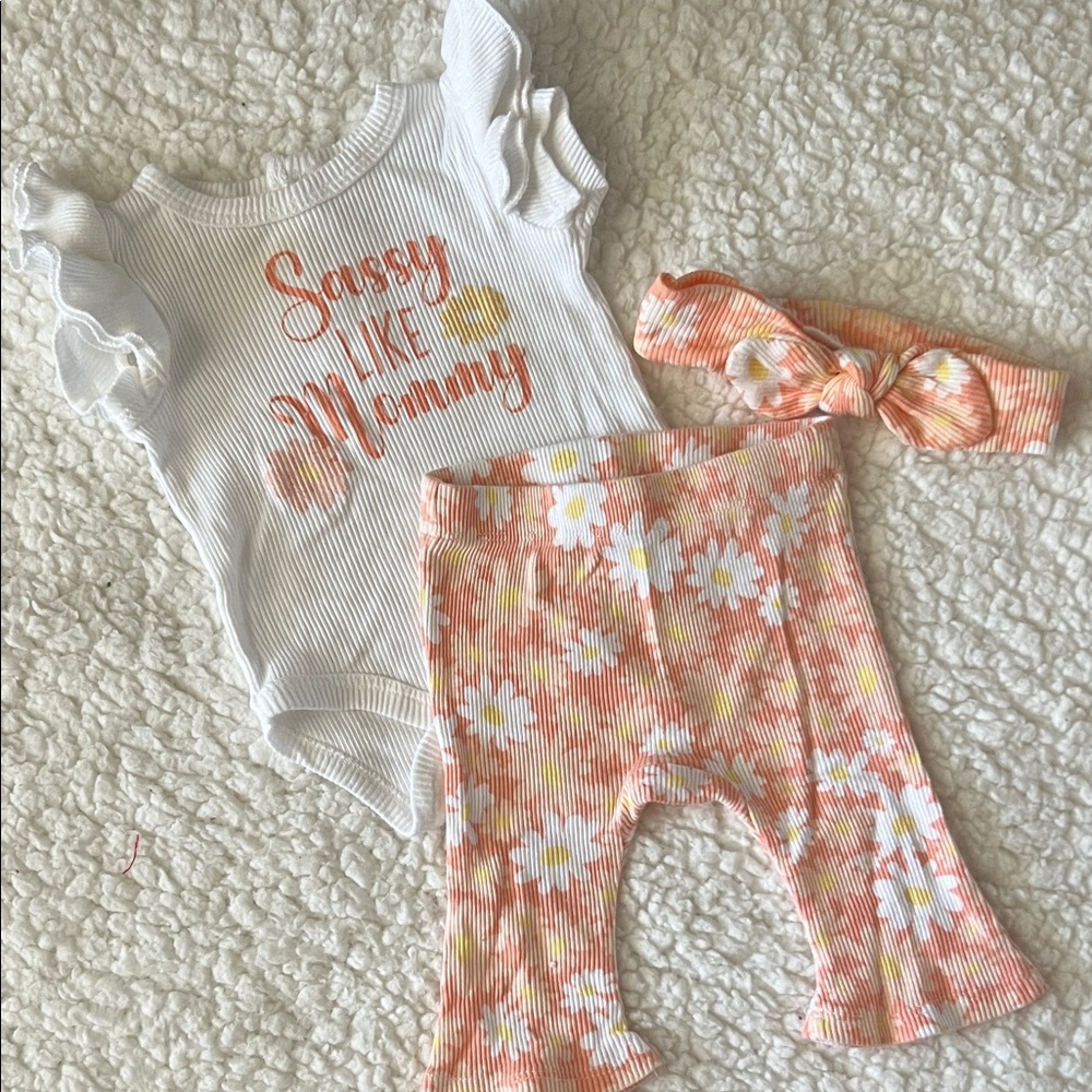 Catherine Malandrino Baby White and Orange Outfit